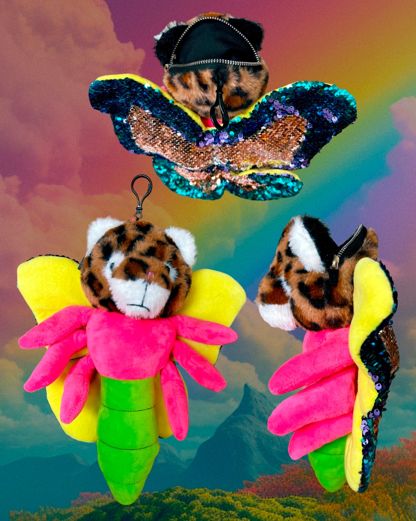 Butterfly Leopard (ZIP-UP STASH BOI KEYCHAIN)