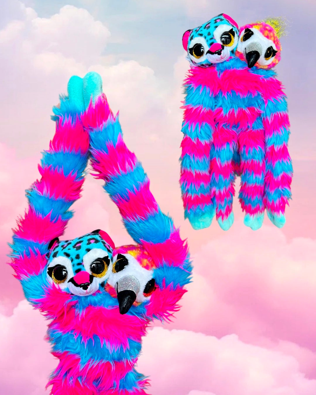 Leopard Flamingo Monkey Twins