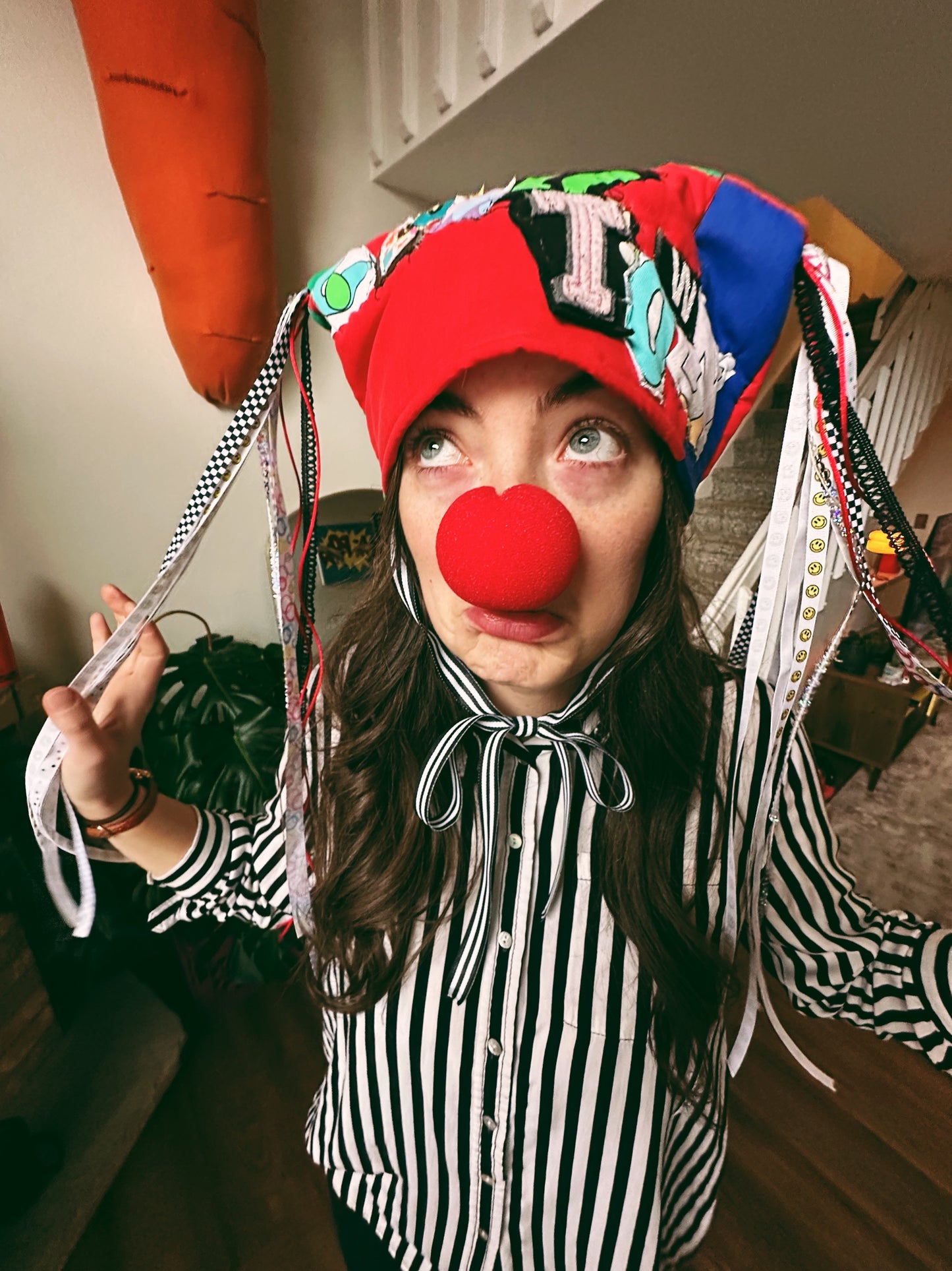 Clown Town Ribbon Hat (22" circ x 7" tall)