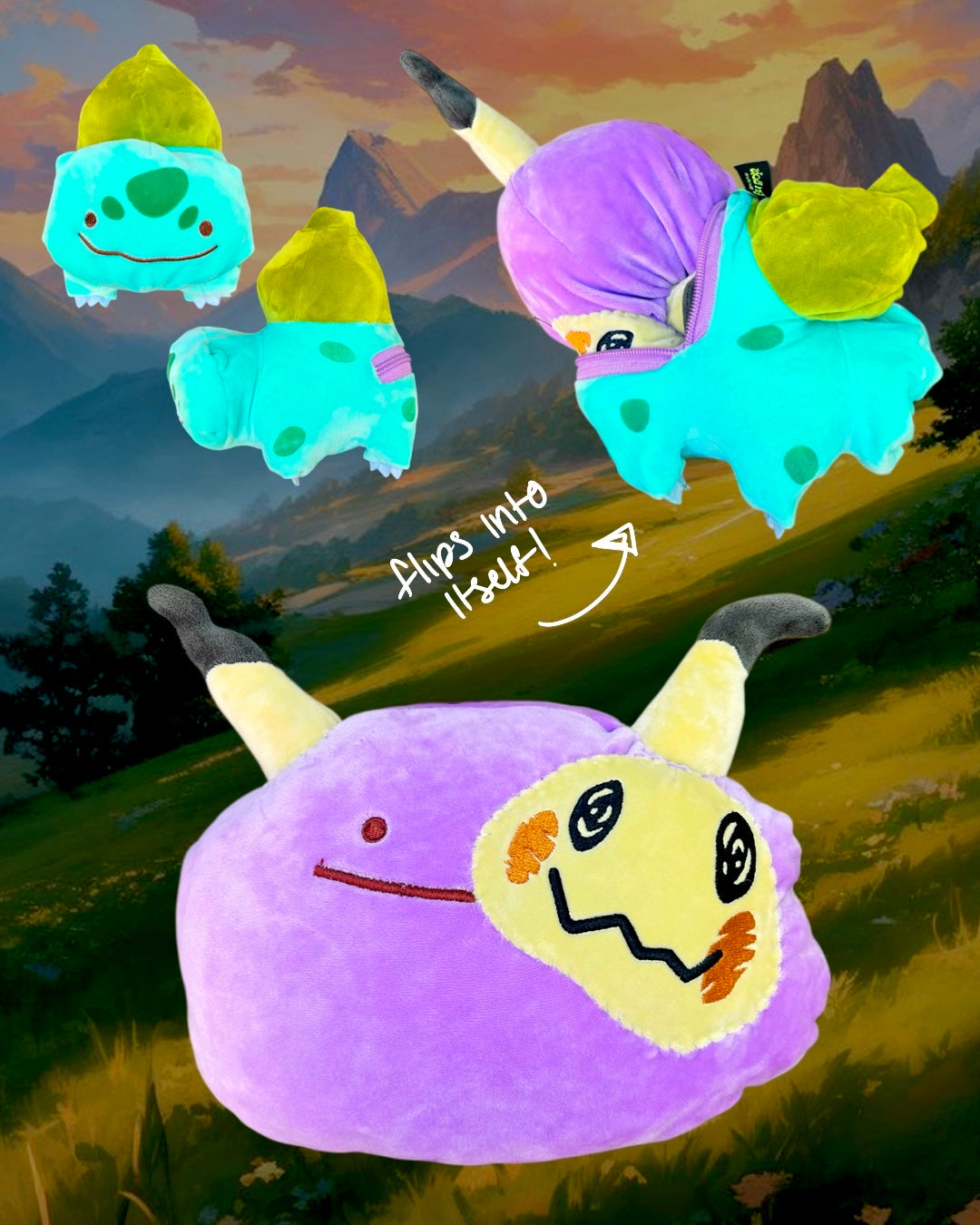 Mimikyu Ditto Bulbasaur (FLIPS INTO ITSELF)