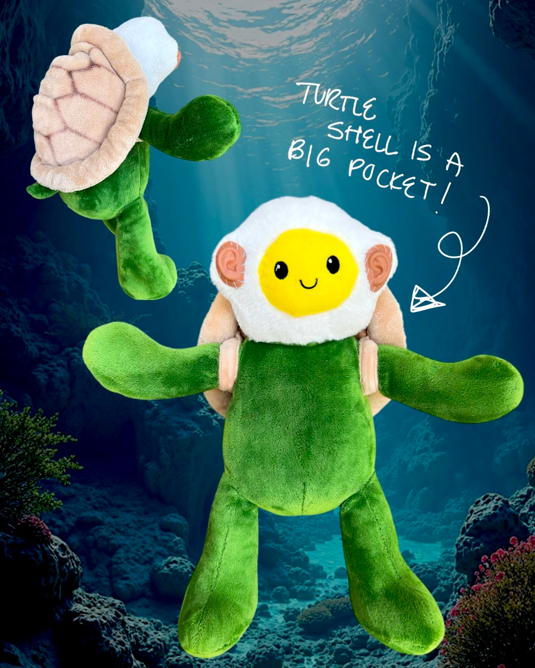 Egg Turtle (REMOVABLE SHELL BACKPACK)