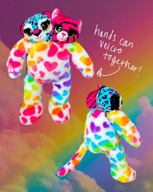 Neon Cat Twins (HANDS VELCRO TOGETHER)