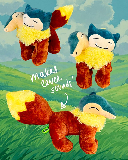 Cyndaquil Snorlax Eevee (MAKES EEVEE SOUNDS)