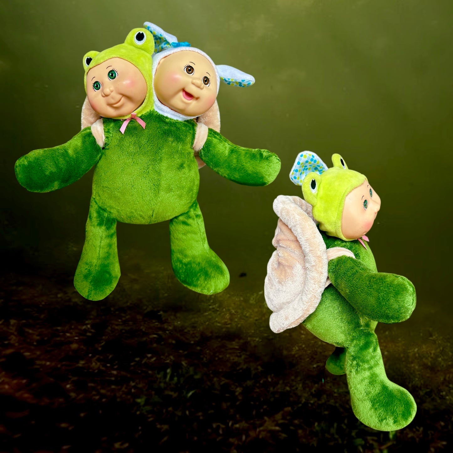 Cabbie Twins Frog/Bunny (TURTLE SHELL UNZIPS)